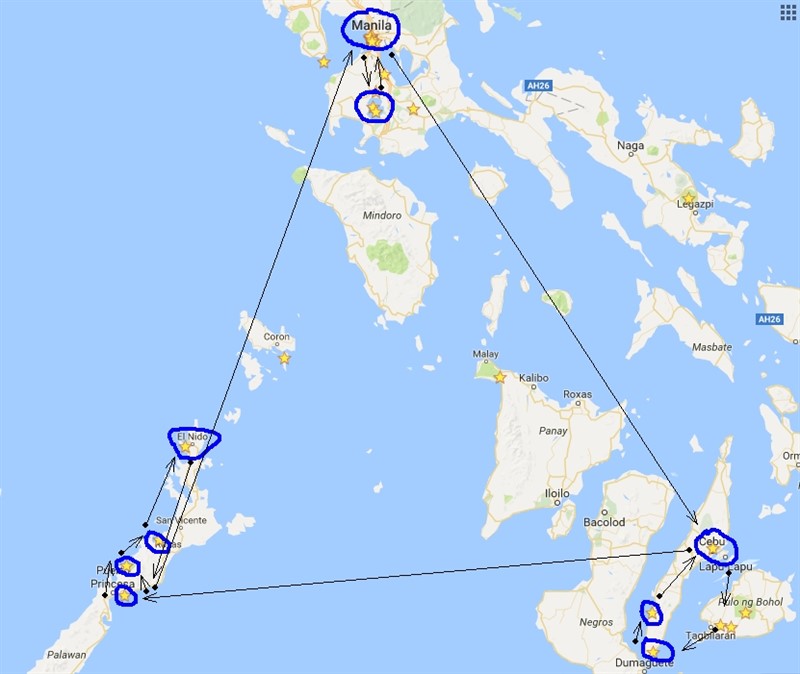 карта путешествия на филиппины
